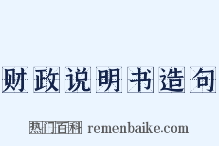 财政说明书造句是什么意思的图片